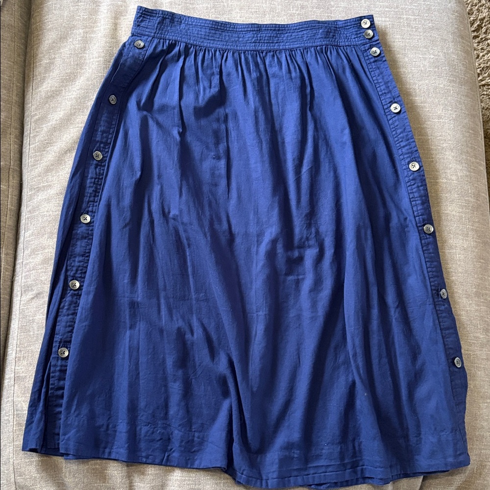 j crew navy a-line skirt with button detail (10)